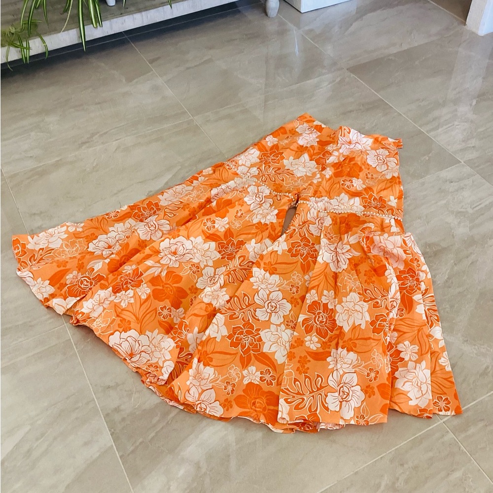 Floral Orange Skirt